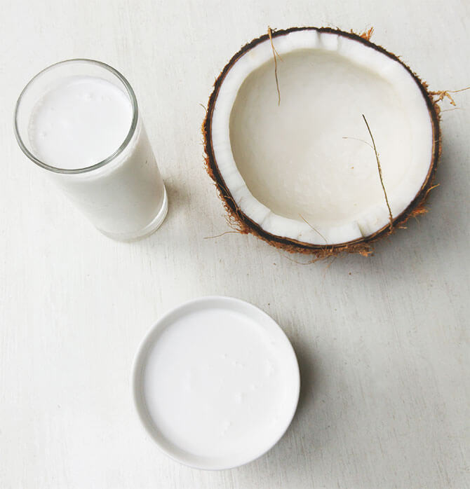 Coconut water and coconut milk