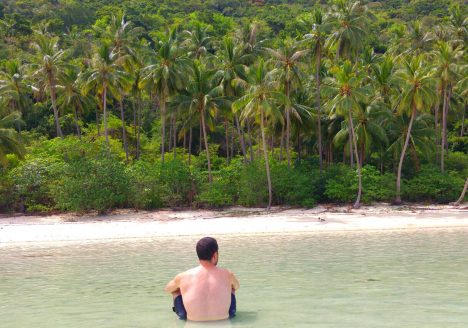 Beautiful deserted beach on the coconut island