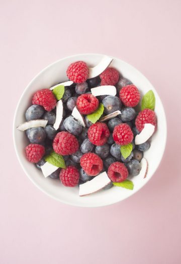 Berry coconut fruit salad