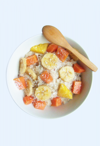 vegan coconut tropical fruit oatmeal