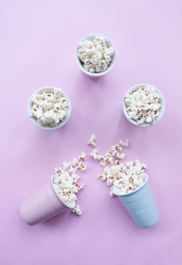 Homemade organic popcorn with coconut oil