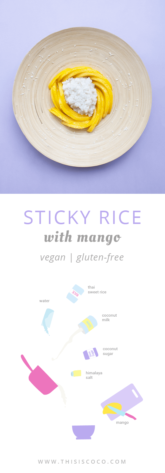 Vegan Thai sticky rice with mango coconut