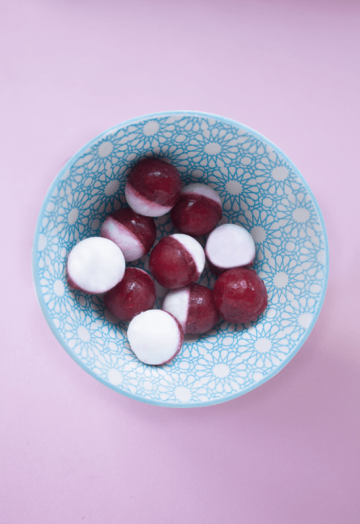 Frozen cherry coconut milk pops