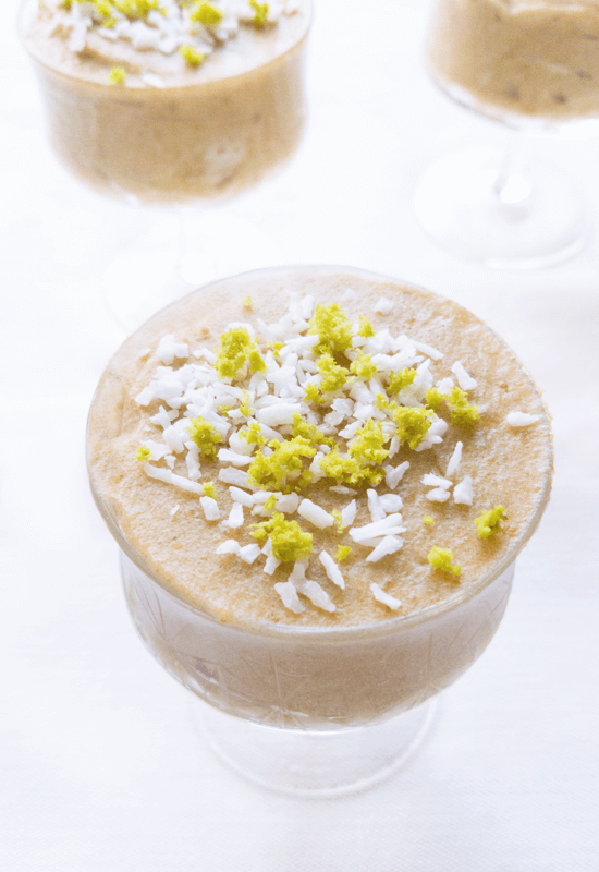 Raw sugar-free coconut lime avocado mousse