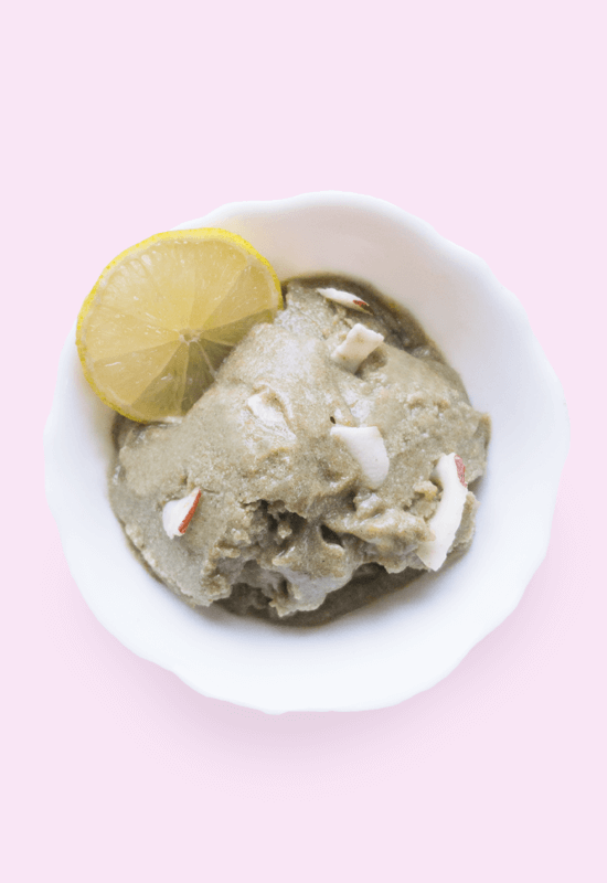 Sugar-free coconut lime spirulina sorbet